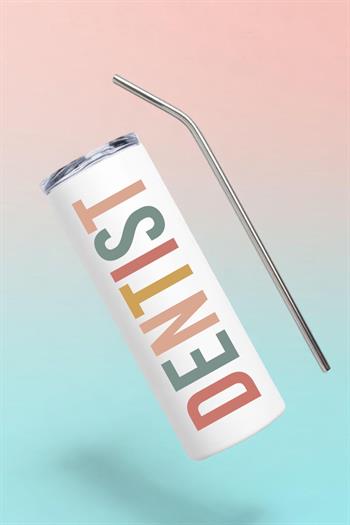 Diş Doktoruna Hediye İsim Yazılı Çelik Termos Bardak