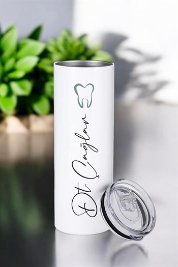 Diş Doktoruna Hediye İsim Yazılı Çelik Termos Bardak