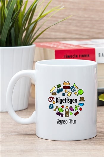 Diyetisyene Hediye Beyaz Kupa Bardak