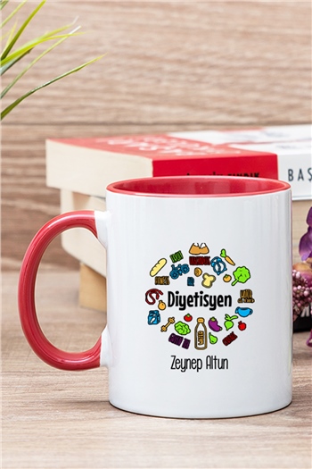 Diyetisyen İçi Renkli Kupa Bardak