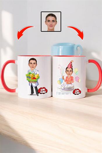 Diyetisyene Doğum Günü Hediyesi Karikatürlü Kupa Bardak