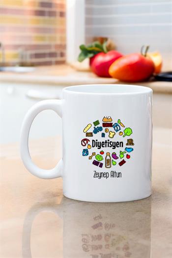 Diyetisyene Hediye Beyaz Kupa Bardak