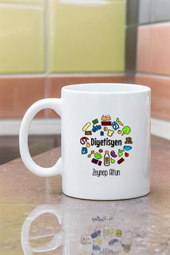 Diyetisyene Hediye Beyaz Kupa Bardak