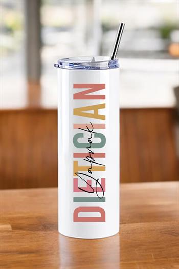 Diyetisyene Hediye İsme Özel Çelik Pipetli Termos Bardak