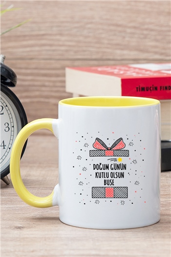 Doğum Günü Hediyesi İçi Renkli Kupa Bardak