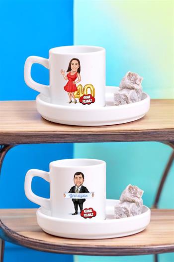 Doğum Günü Hediyesi Karikatürlü Türk Kahvesi Fincanı