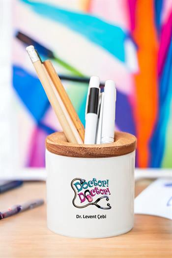 Doktor Doktor Ahşap Kapaklı Kalemlik