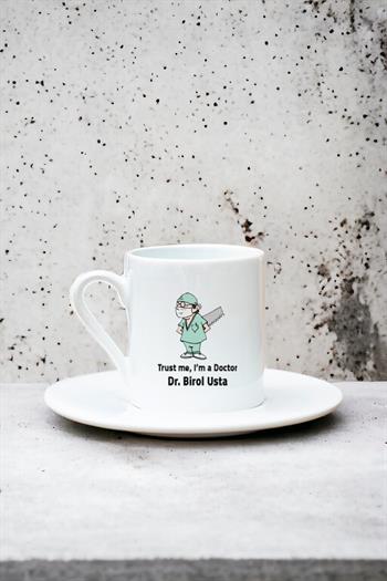 Doktor Esprili Beyaz Türk Kahvesi Fincanı
