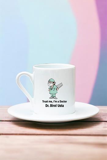 Doktor Esprili Beyaz Türk Kahvesi Fincanı