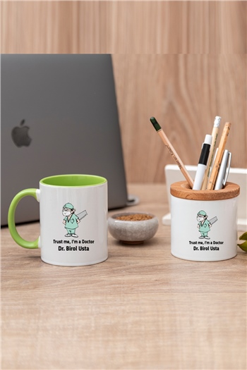 Doktor Esprili Renkli Kupa Bardak ve Kalemlik