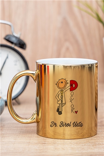 Doktor Karikatürü Gold - Silver Kupa Bardak