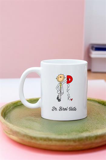 Doktora Hediye Doktor Karikatürü Beyaz Kupa Bardak