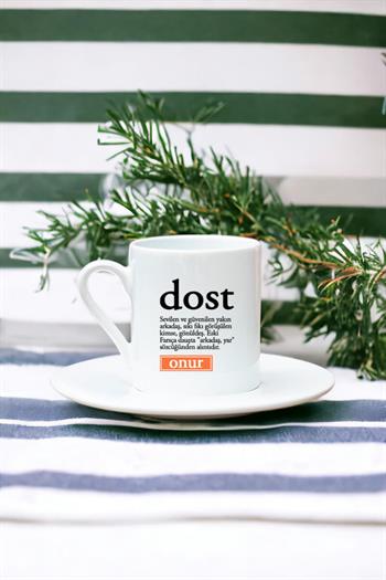 Dost Kelime Anlamı Beyaz Türk Kahvesi Fincanı