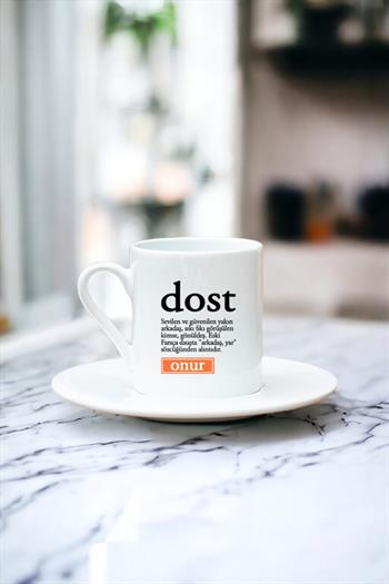 Dost Kelime Anlamı Beyaz Türk Kahvesi Fincanı