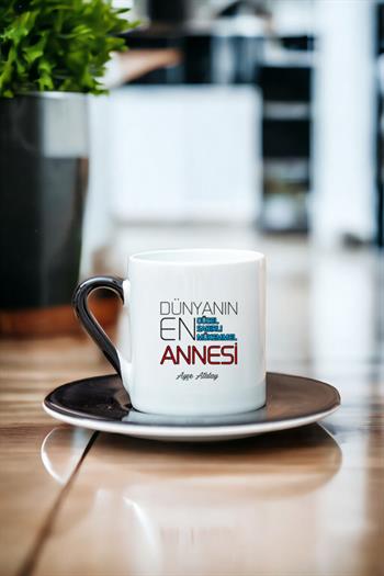 Dünyanın En İyi Annesi Renkli Türk Kahvesi Fincanı