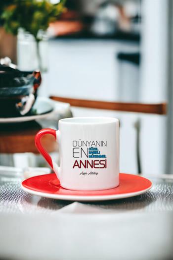 Dünyanın En İyi Annesi Renkli Türk Kahvesi Fincanı