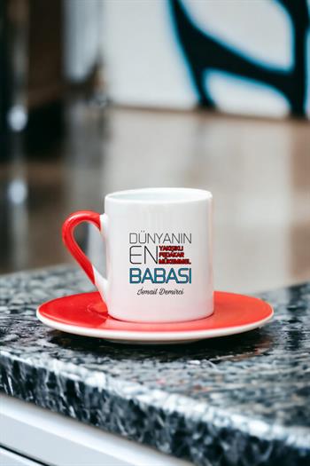 Dünyanın En İyi Babası Renkli Türk Kahvesi Fincanı