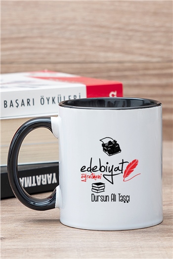 Edebiyat Öğretmeni İçi Renkli Kupa Bardak