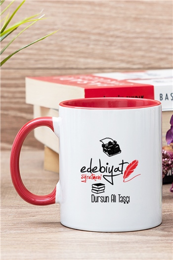 Edebiyat Öğretmeni İçi Renkli Kupa Bardak