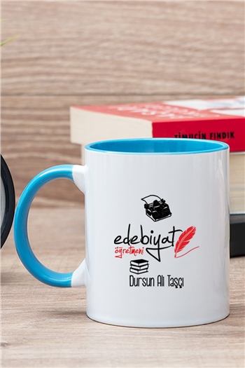 Edebiyat Öğretmeni İçi Renkli Kupa Bardak