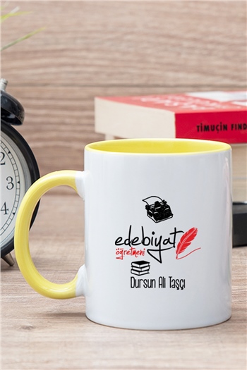 Edebiyat Öğretmeni İçi Renkli Kupa Bardak