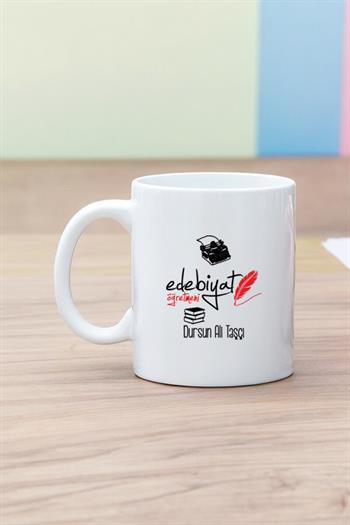Edebiyat Öğretmenine Hediye Beyaz Kupa Bardak