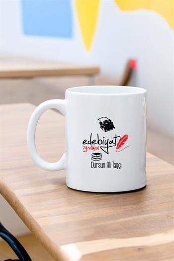 Edebiyat Öğretmenine Hediye Beyaz Kupa Bardak