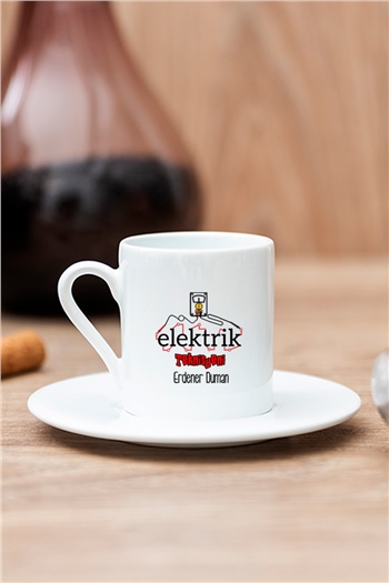 Elektrik Teknisyeni Beyaz Türk Kahvesi Fincanı