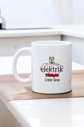 Elektrik Teknisyenine Hediye Beyaz Kupa Bardak