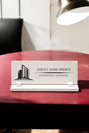 Emlakçıya Ofis Hediyesi Emlakçı Taş Masa İsimliği