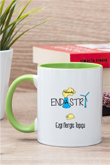 Endüstri Mühendisi İçi Renkli Kupa Bardak