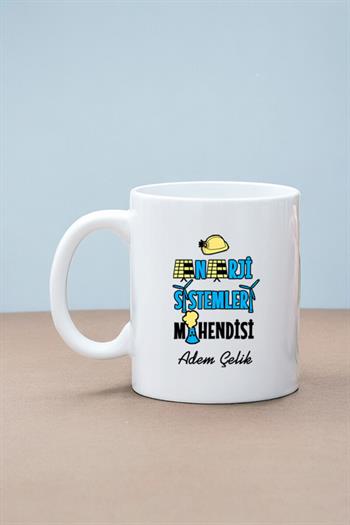 Enerji Sistemleri Mühendisine Hediye Beyaz Kupa Bardak