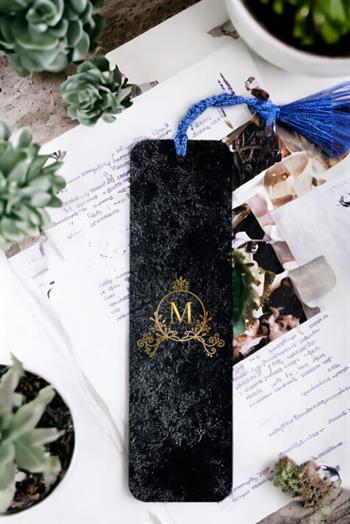 Erkeğe Hediye Baş Harf Tasarımlı Metal Kitap Ayracı