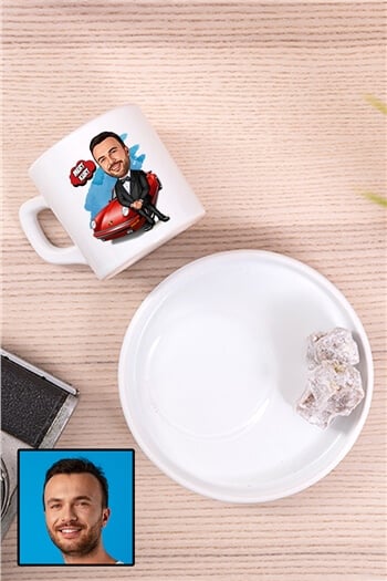 Erkeğe Özel Hediye Karikatürlü Concept Türk Kahvesi Fincanı