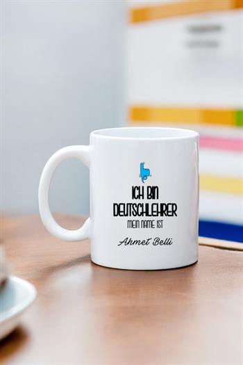 Erkek Almanca Öğretmenine Hediye Beyaz Kupa Bardak