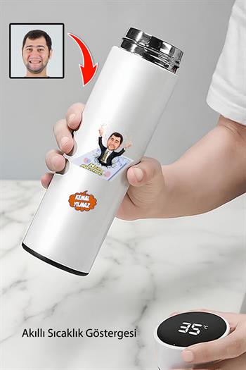 Erkek Arkadaşa Doğum Günü Hediyesi Karikatürlü Termos Bardak