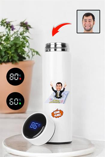 Erkek Arkadaşa Doğum Günü Hediyesi Karikatürlü Termos Bardak