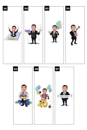 Erkeklere Doğum Günü Hediyesi Karikatürlü Çerçeve