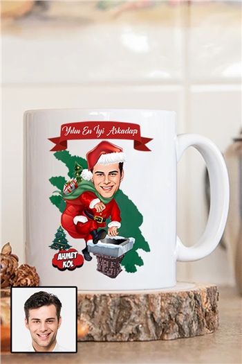 Erkek Arkadaşa Yılbaşı Hediyesi Karikatürlü Kupa Bardak