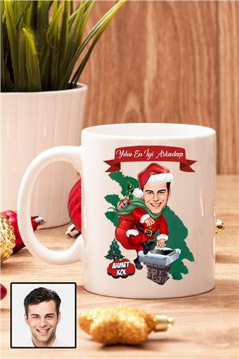 Erkek Arkadaşa Yılbaşı Hediyesi Karikatürlü Kupa Bardak