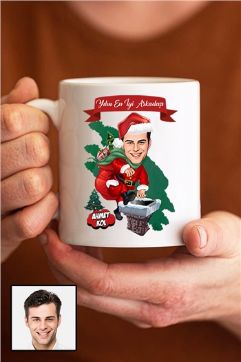 Erkek Arkadaşa Yılbaşı Hediyesi Karikatürlü Kupa Bardak