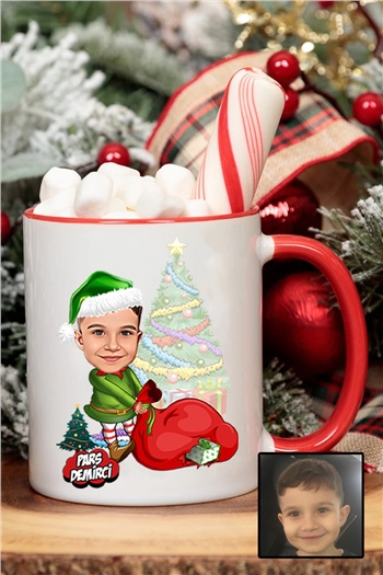 Erkek Çocuğa Yılbaşı Hediyesi Karikatürlü İçi Renkli Kupa Bardak