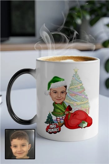 Erkek Çocuğa Yılbaşı Hediyesi Karikatürlü Sihirli Kupa Bardak