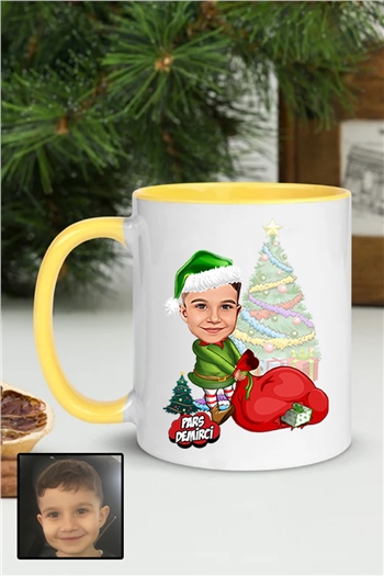 Erkek Çocuğa Yılbaşı Hediyesi Karikatürlü İçi Renkli Kupa Bardak