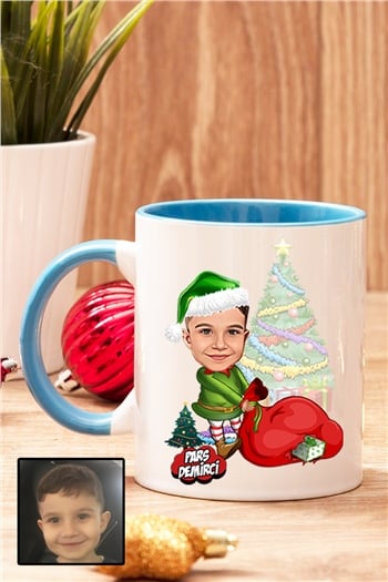 Erkek Çocuğa Yılbaşı Hediyesi Karikatürlü İçi Renkli Kupa Bardak