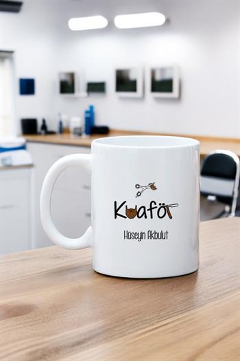 Erkek Kuaförüne Hediye Beyaz Kupa Bardak