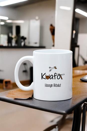 Erkek Kuaförüne Hediye Beyaz Kupa Bardak