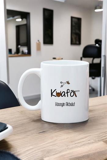 Erkek Kuaförüne Hediye Beyaz Kupa Bardak
