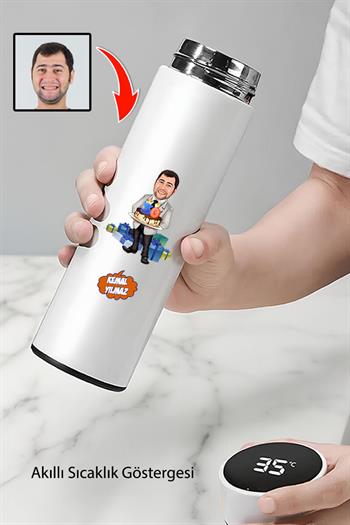 Erkek Sevgiliye Doğum Günü Hediyesi Karikatürlü Termos Bardak