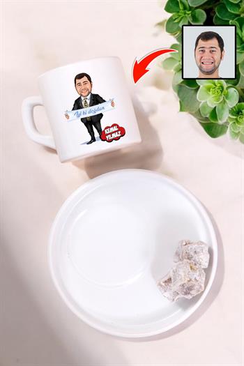 Erkek Sevgiliye Doğum Günü Hediyesi Karikatürlü Kahve Fincanı